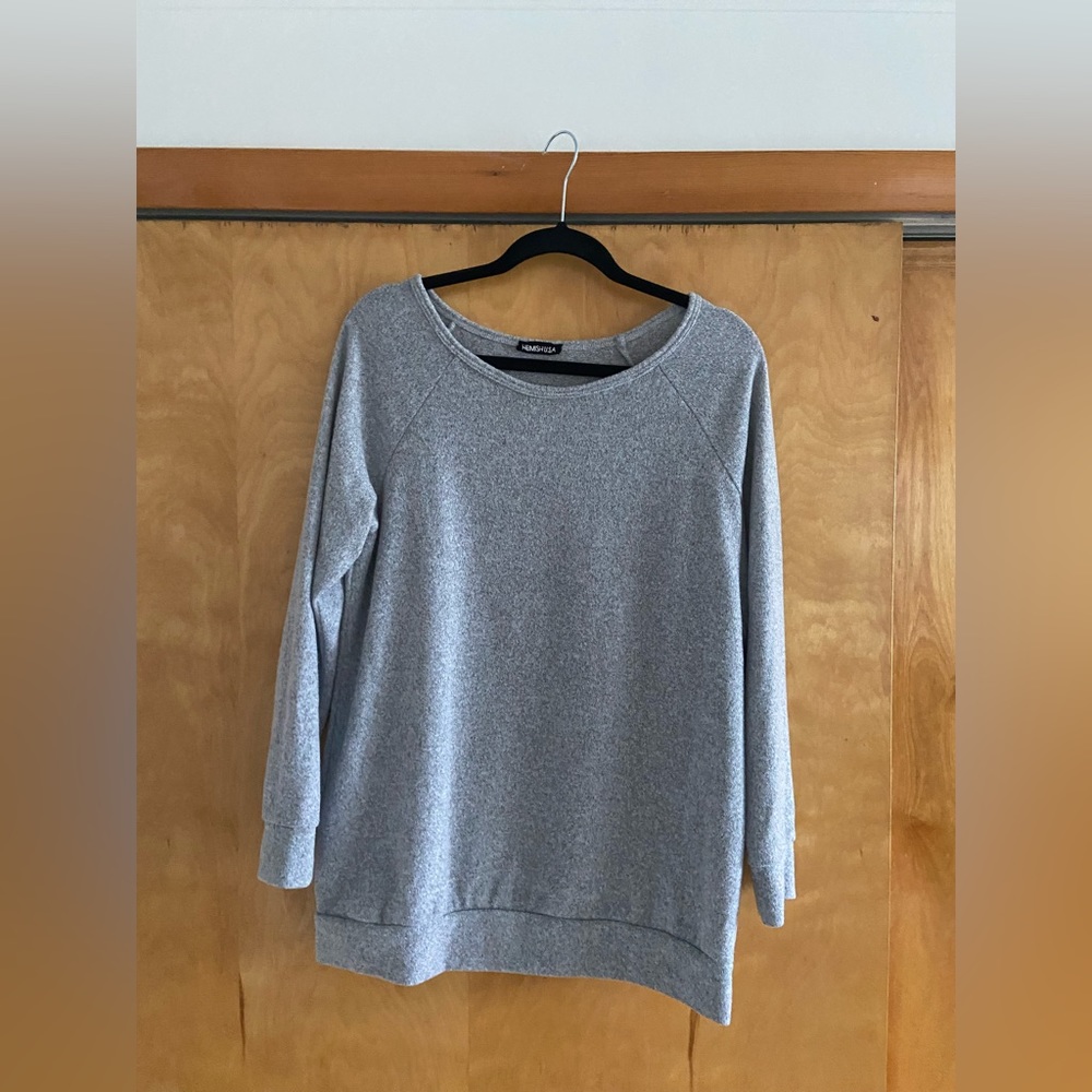 Women's Grey Boatneck Sweater Size Large